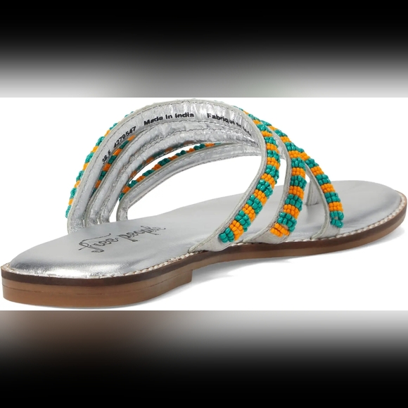 FREE PEOPLE BEATRICE BEADED FLAT SANDAL, SIZE 39 - Picture 9 of 15